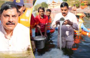 CM यादव ने उज्जैन के रामघाट पर जल गंगा संवर्धन अभियान में हिस्सा लिया, रामघाट पर सफाई की, शिप्रा में डुबकी भी लगा
