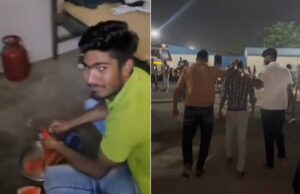 इंदौर में करणी सेना ने देशविरोधी नारेबाजी करने वाले युवक की धुनाई करने के बाद पुलिस के हवाले कर दिया