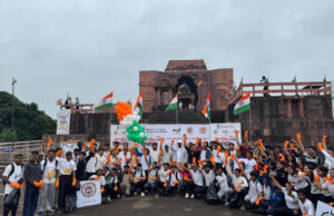 विश्व धरोहर भोजपुर मंदिर से दिया देशभक्ति और स्वच्छता का संदेश