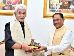 साय से जम्मू-कश्मीर के उपराज्यपाल मनोज सिन्हा ने की मुलाकात