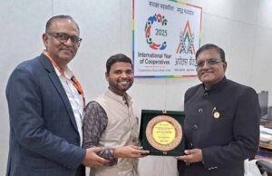 पैक्स कम्प्यूटराईजेशन में देश में प्रथम स्थान हेतु नाबार्ड द्वारा अपेक्स बैंक पुरस्कृत