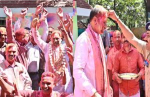 सीएम हाउस में होली के रंगों की बौछार, मुख्यमंत्री विष्णु देव साय ने अधिकारियों-कर्मचारियों संग खेली होली