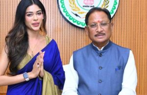 CM साय से मिली मिस इंडिया छत्तीसगढ़ अनुष्का सोन, विधानसभा में ऐतिहासिक सत्र सुनने पहुंची थी
