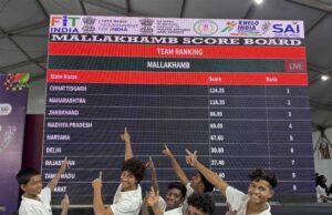 मल्लखंभ प्रतियोगिता के प्रथम दिन छत्तीसगढ़ की पुरूष टीम 124.35 अंक के साथ रही विजेता