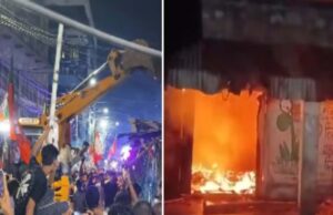 बंगाल में तनाव: भीड़ ने तोड़ी लेनिन की मूर्ति, कांग्रेस ने TMC दफ्तर पर किया कब्जा