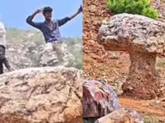 गया में मशरूम के आकार की अनोखी चट्टान बनी पर्यटकों का आकर्षण, गांव को मिली नई पहचान