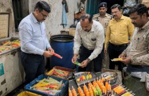 इंदौर में खाद्य विभाग की बड़ी कार्रवाई, बोरिंग के पानी से बनी आइस कैंडी जब्त