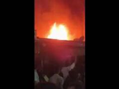 लखनऊ में आईआईएम रोड किनारे भीषण आग, सात दुकानें जलकर राख, लाखों का नुकसान