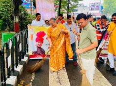 राजनाथ सिंह के जन्मदिन पर लखनऊ में चला 110 वार्डों का मेगा सफाई अभियान