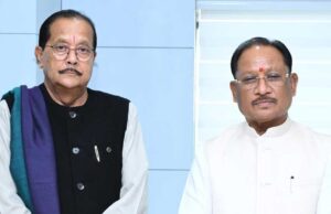 मुख्यमंत्री विष्णु देव साय से झारखंड के वित्त मंत्री राधाकृष्ण किशोर ने की सौजन्य भेंट