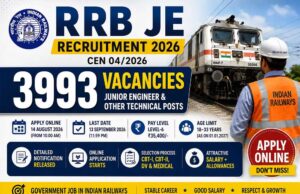 RRB JE Vacancy 2026: रेलवे में 3993 जेई पदों पर भर्ती शुरू, BTech-डिप्लोमा वालों के लिए मौका; ऐसे करें आवेदन