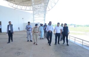 राज्योत्सव स्थल का अधिकारियों ने किया निरीक्षण, तैयारियों एवं व्यवस्थाओं के संबंध में की चर्चा