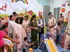 महिला पुलिस कर्मियों के बच्चों की सुविधा के लिए पुलिस पब्लिक स्कूल नेहरू नगर में नवनिर्मित वात्सल्य झूलाघर का शुभारंभ