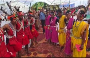 सेवा संकल्प अभियान में कलेक्टर ने ग्रामीणों संग किया मांदरी नृत्य